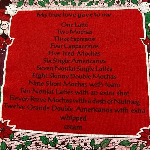 Vintage 1993 Twelve Days of Espresso Christmas Tee - Picture 6 of 8